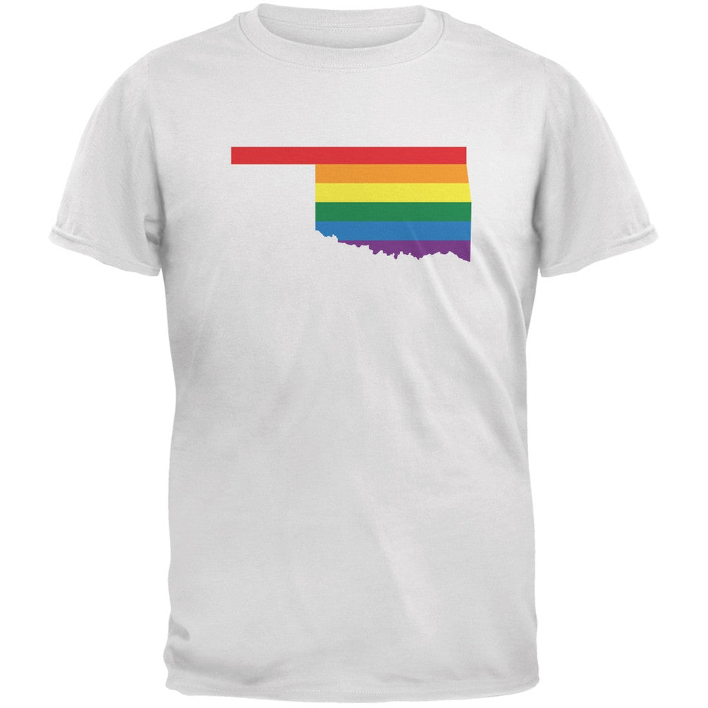 Oklahoma LGBT Gay Pride Rainbow White Youth T-Shirt Youth T-Shirts Old Glory LG White 