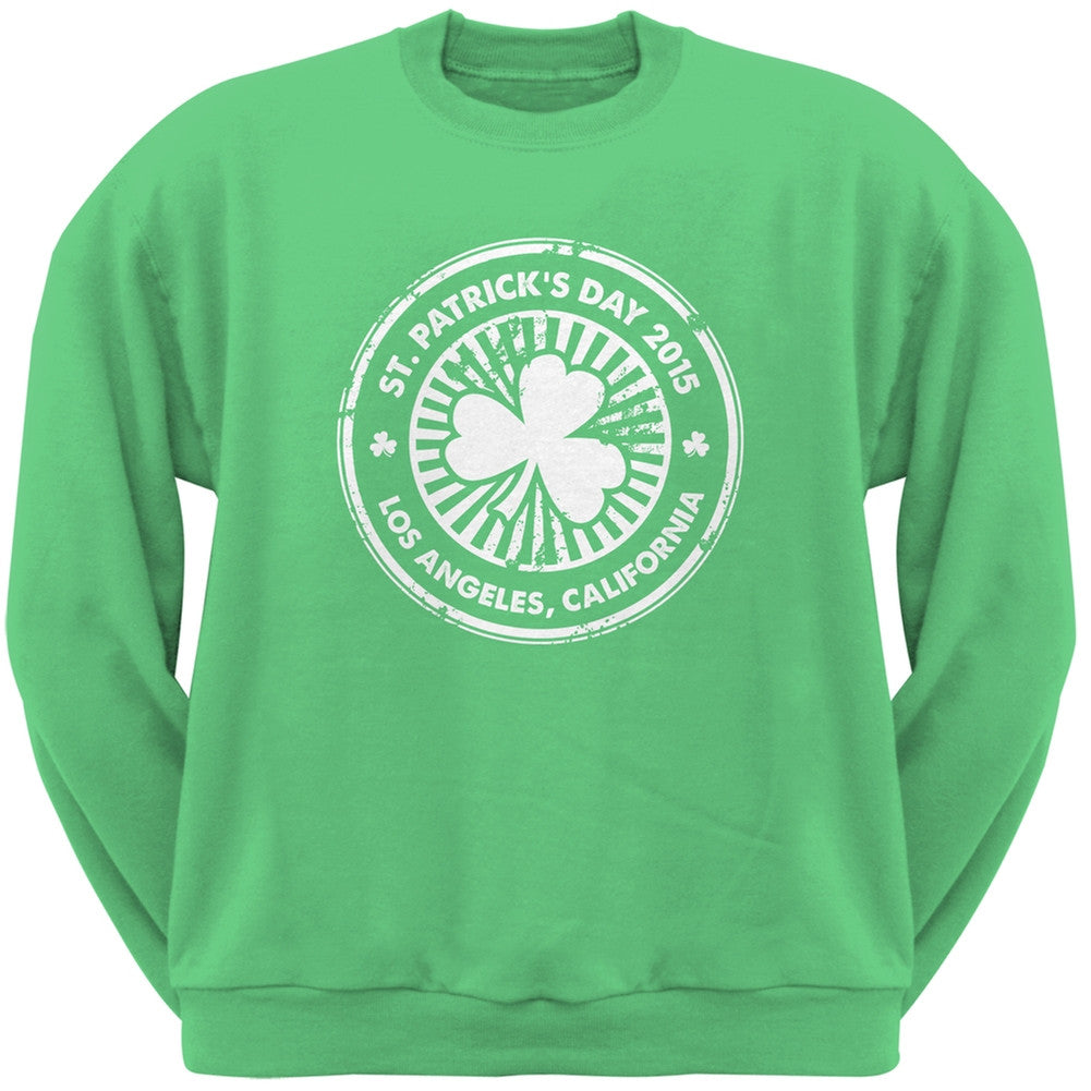 St. Patrick's Day - Los Angeles CA Irish Green Adult Sweatshirt Men's Sweatshirts Old Glory 2XL Green 