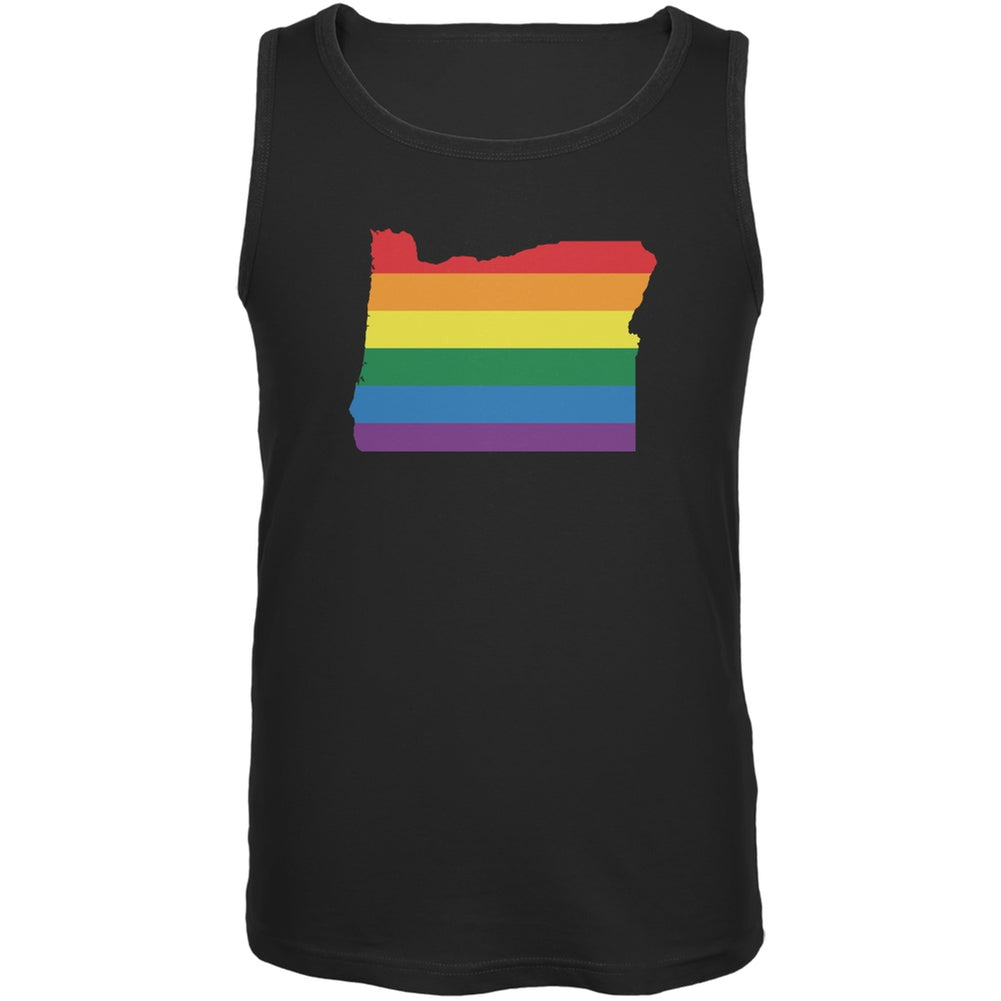 Oregon LGBT Gay Pride Rainbow Black Adult Tank Top Men's Tank Tops Old Glory 2XL Black 