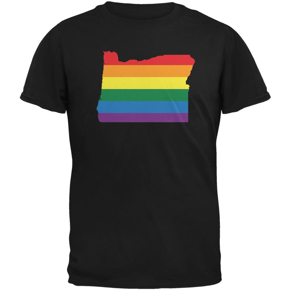 Oregon LGBT Gay Pride Rainbow Black Youth T-Shirt Youth T-Shirts Old Glory LG Black 