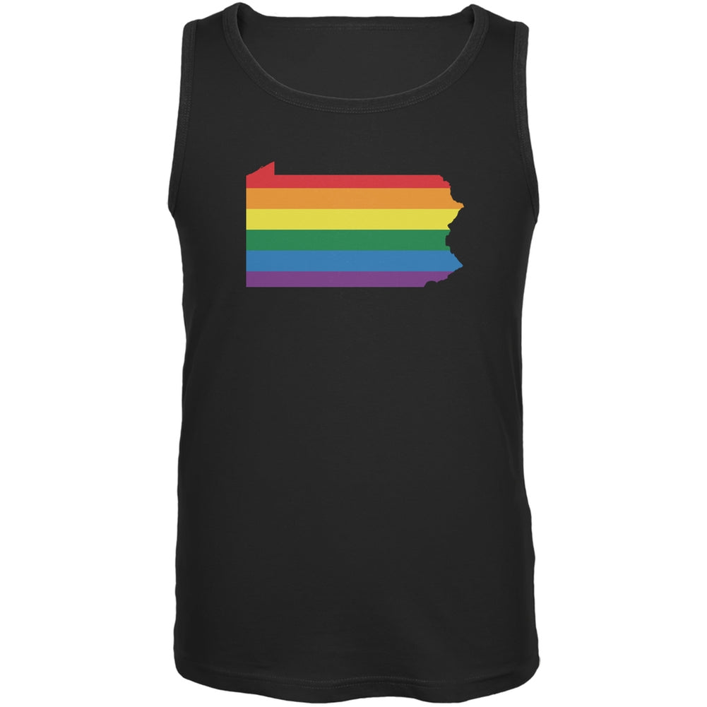 Pennsylvania LGBT Gay Pride Rainbow Black Adult Tank Top Men's Tank Tops Old Glory 2XL Black 