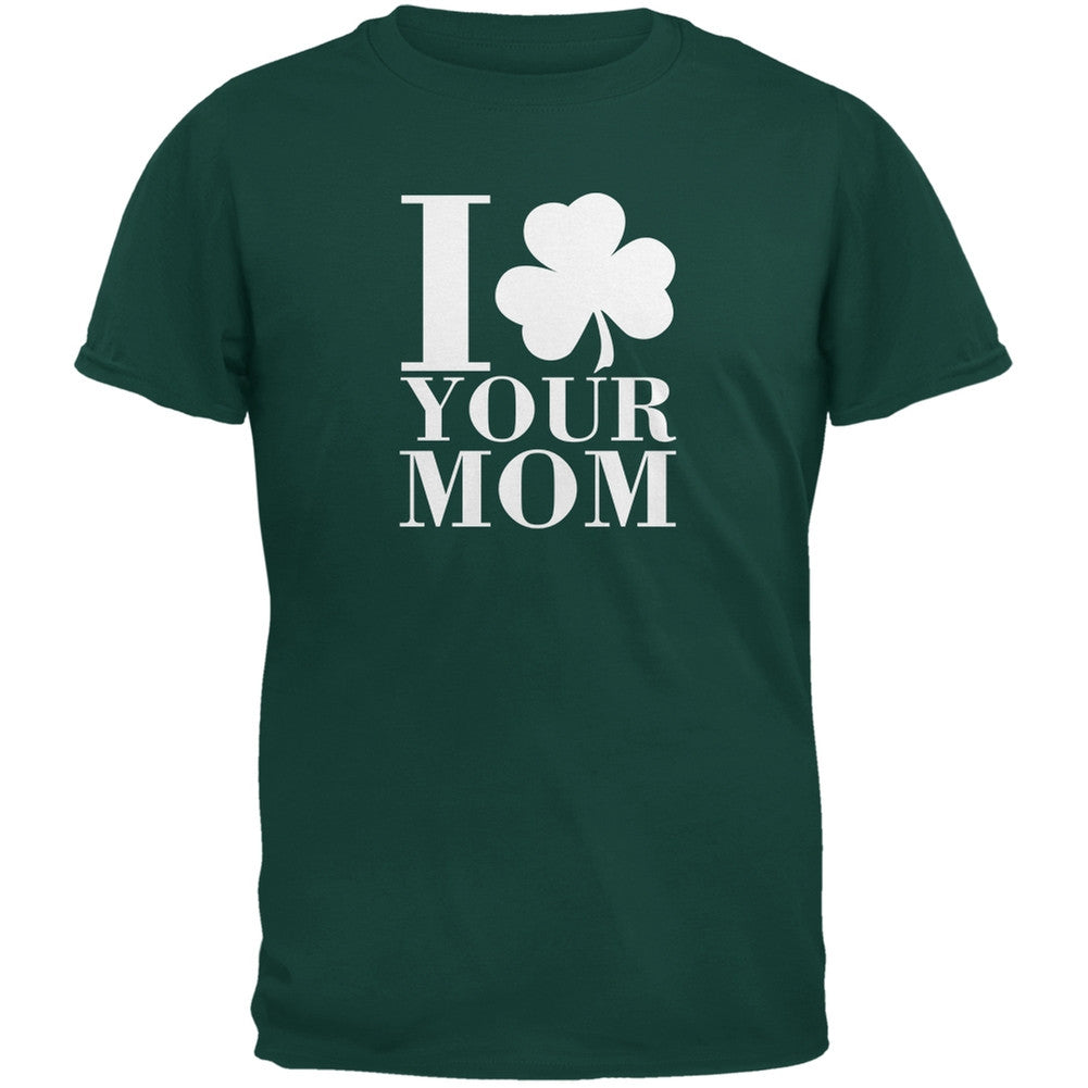 St Patricks Day - Shamrock Love Your Mom Forest Green Adult T-Shirt Men's T-Shirts Old Glory 2XL Green 