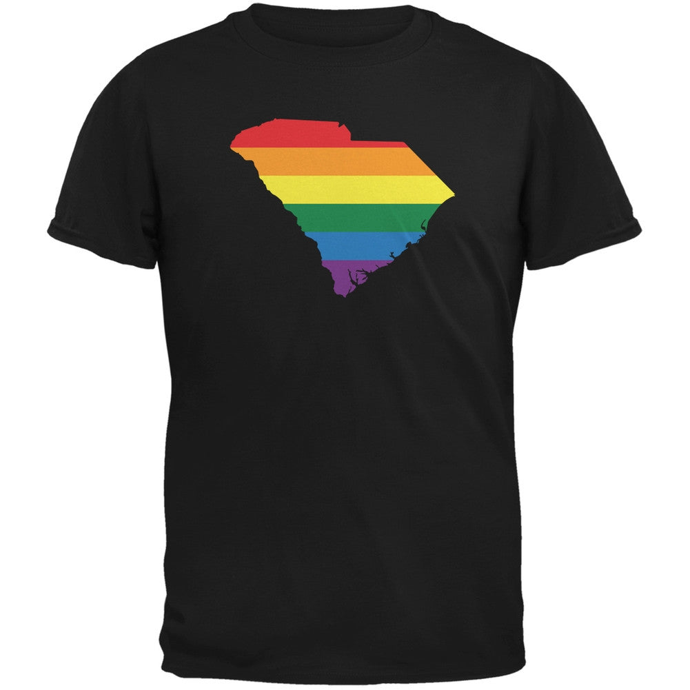 South Carolina LGBT Gay Pride Rainbow Black Adult T-Shirt Men's T-Shirts Old Glory 2XL Black 