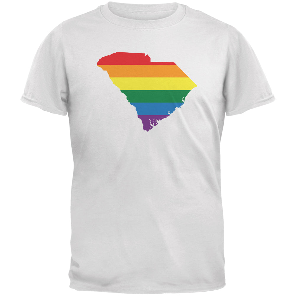 South Carolina LGBT Gay Pride Rainbow White Youth T-Shirt Youth T-Shirts LGBT YLG White 