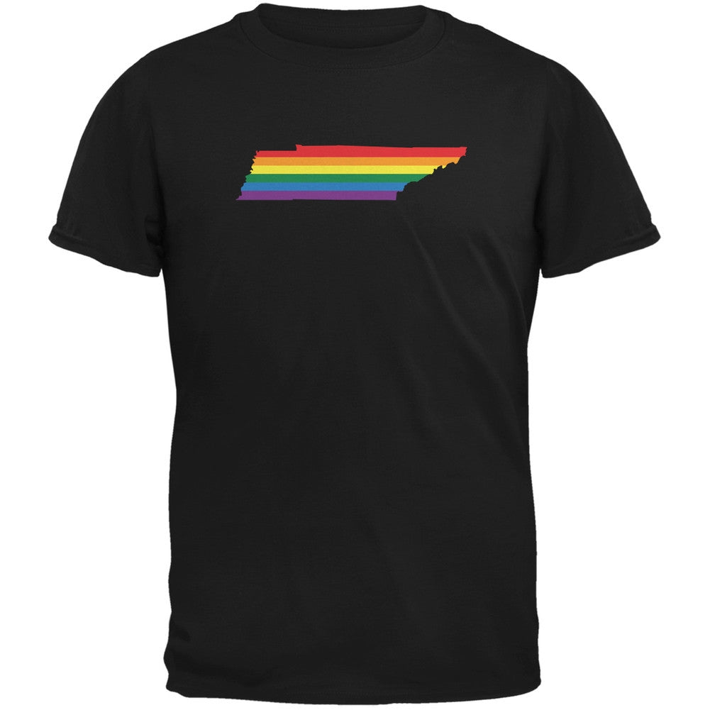 Tennessee LGBT Gay Pride Rainbow Black Adult T-Shirt Men's T-Shirts Old Glory 2XL Black 