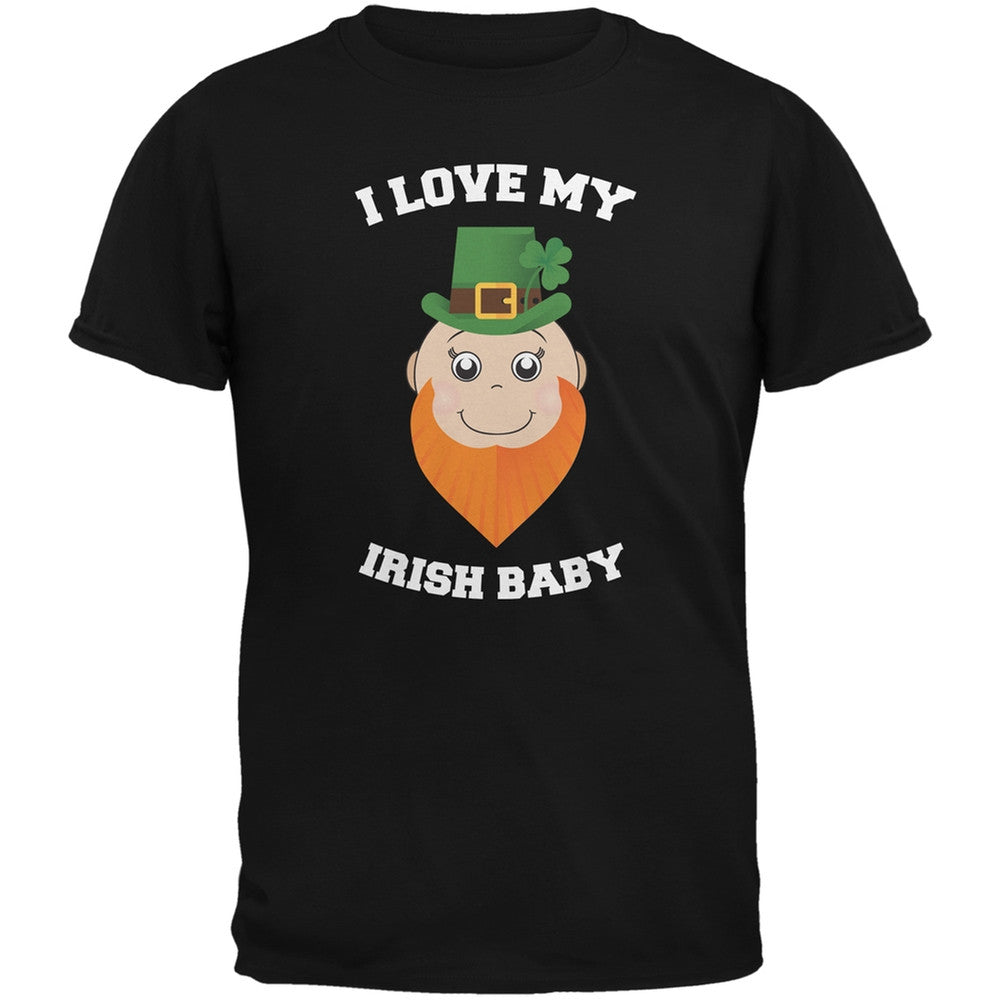 St. Patrick's Day - I Love My Irish Baby Black Adult T-Shirt Men's T-Shirts Old Glory 2XL Black 