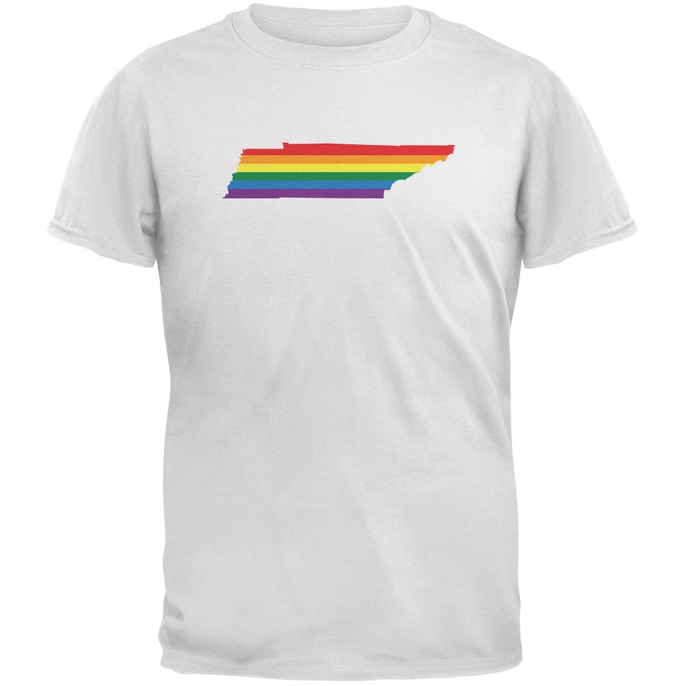 Tennessee LGBT Gay Pride Rainbow White Youth T-Shirt Youth T-Shirts Old Glory LG White 