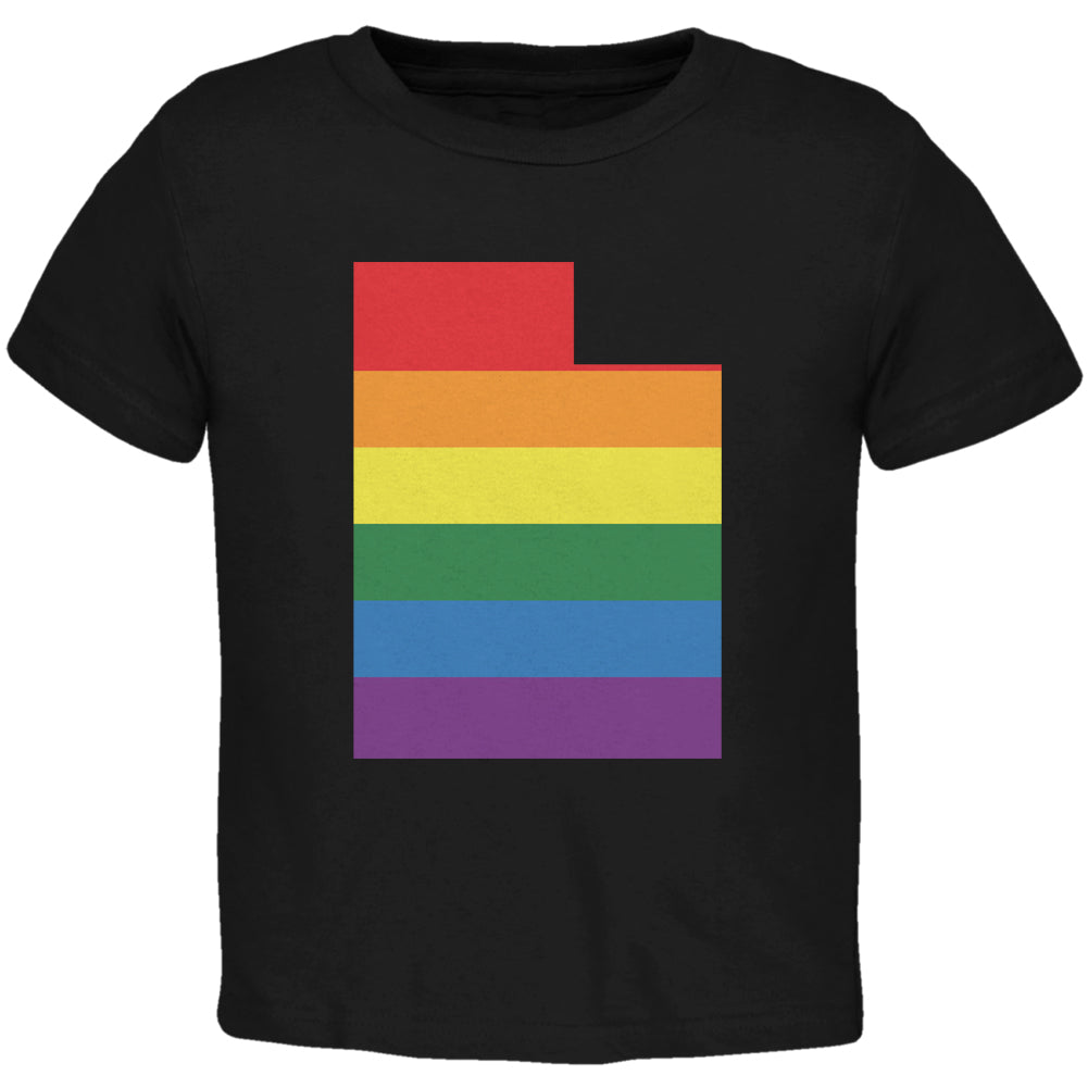 Utah LGBT Gay Pride Rainbow Black Toddler T-Shirt Toddler T-Shirts LGBT 2T Black 