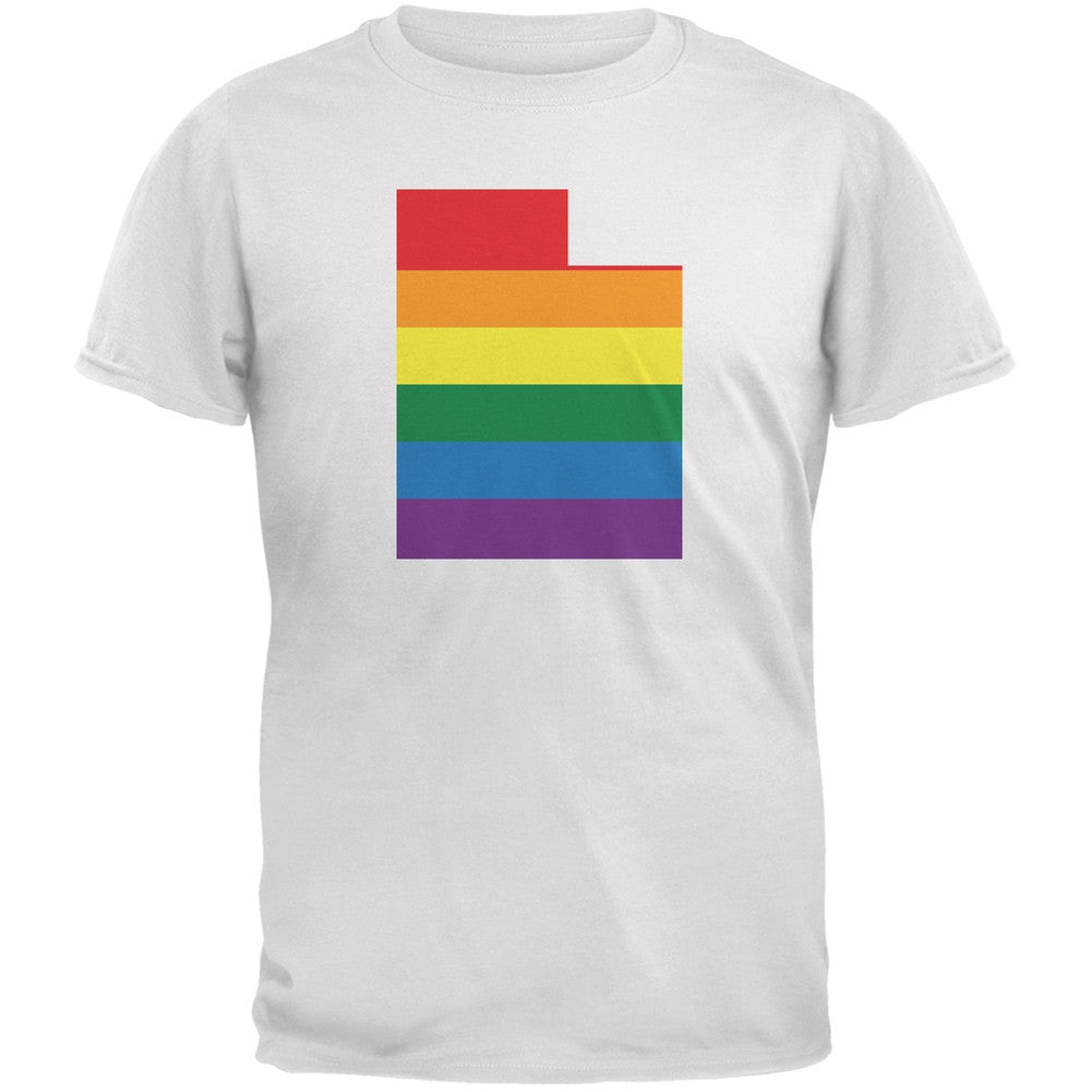 Utah LGBT Gay Pride Rainbow White Youth T-Shirt Youth T-Shirts Old Glory LG White 