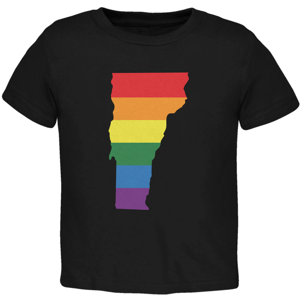 Vermont LGBT Gay Pride Rainbow Black Toddler T-Shirt Toddler T-Shirts LGBT 2T Black 