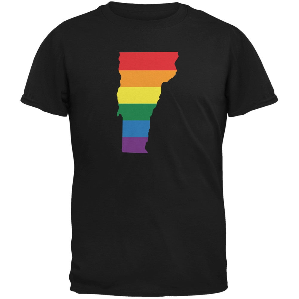 Vermont LGBT Gay Pride Rainbow Black Youth T-Shirt Youth T-Shirts Old Glory LG Black 