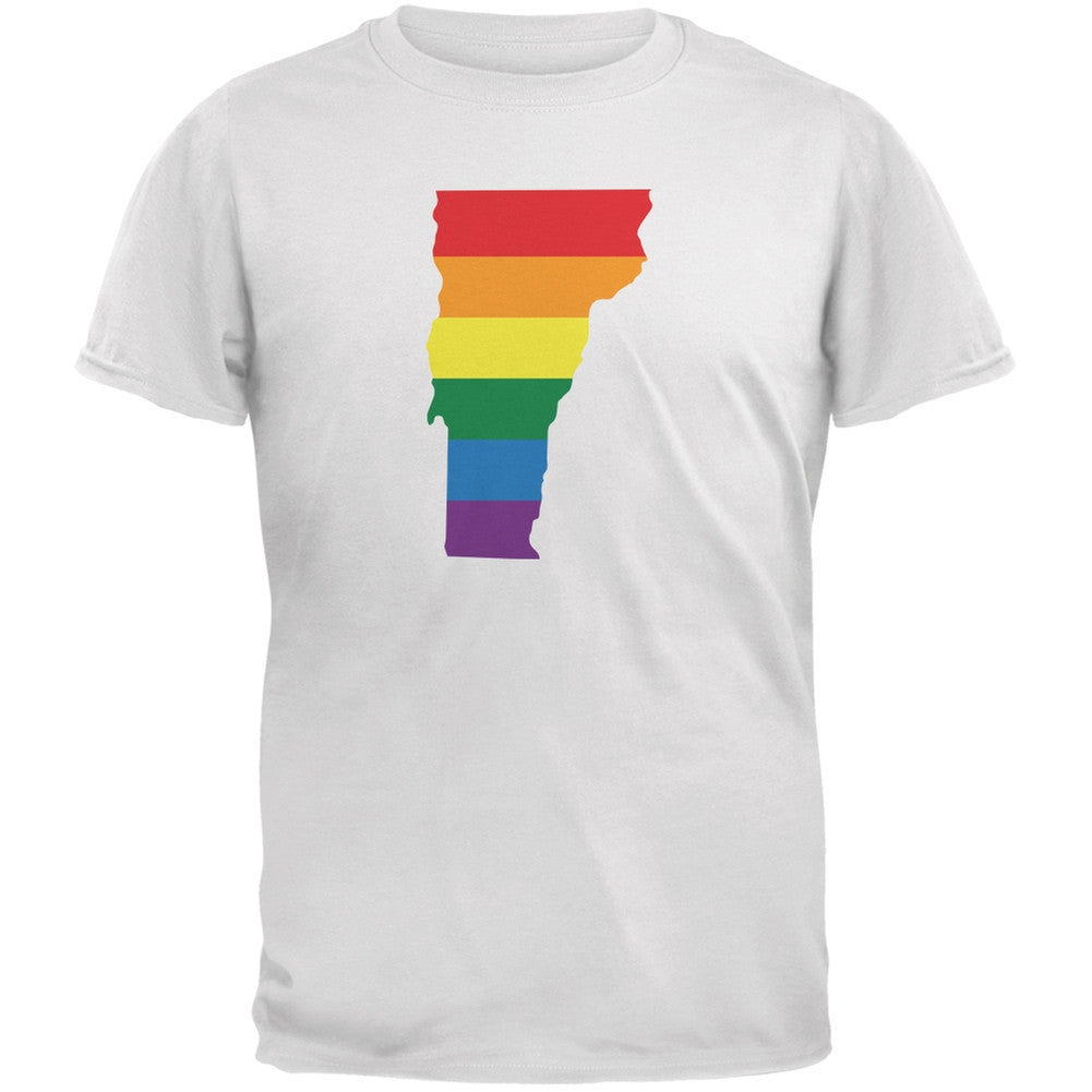 Vermont LGBT Gay Pride Rainbow White Youth T-Shirt Youth T-Shirts Old Glory LG White 