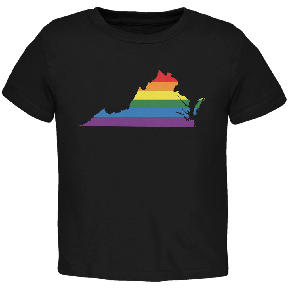 Virginia LGBT Gay Pride Rainbow Black Toddler T-Shirt Toddler T-Shirts LGBT 2T Black 