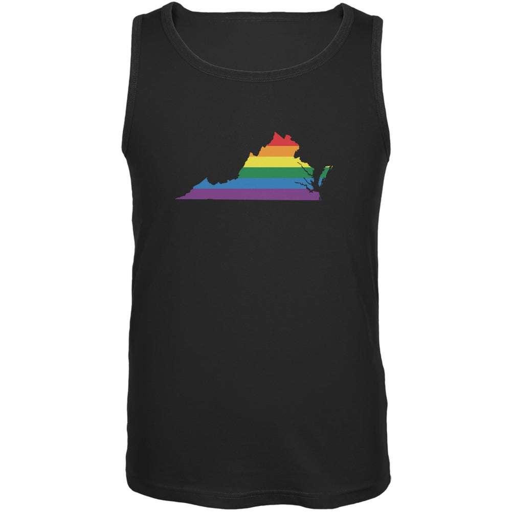 Virginia LGBT Gay Pride Rainbow Black Adult Tank Top Men's Tank Tops Old Glory 2XL Black 