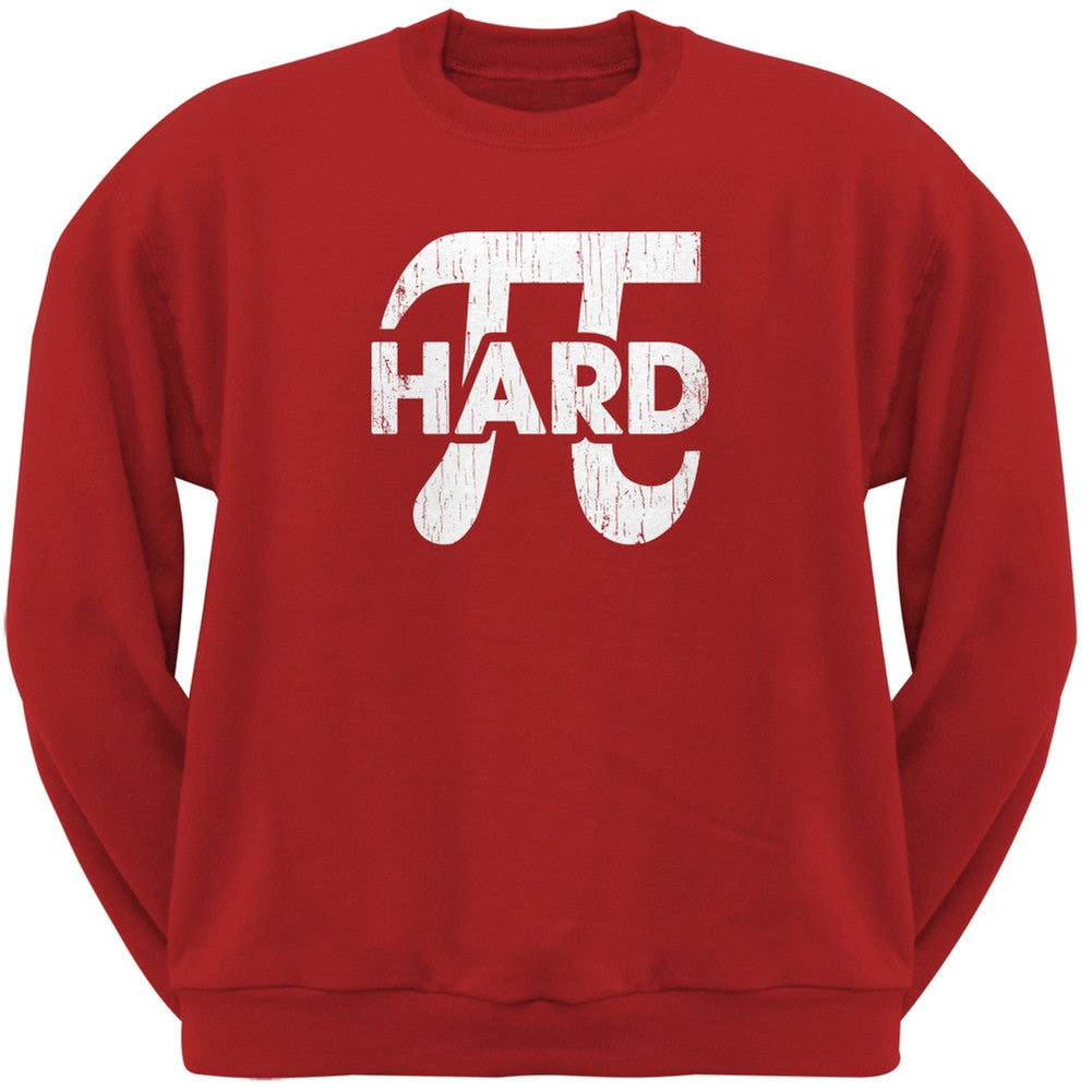 Pi Hard Red Adult Crewneck Sweatshirt Men's Sweatshirts Old Glory 2XL Red 