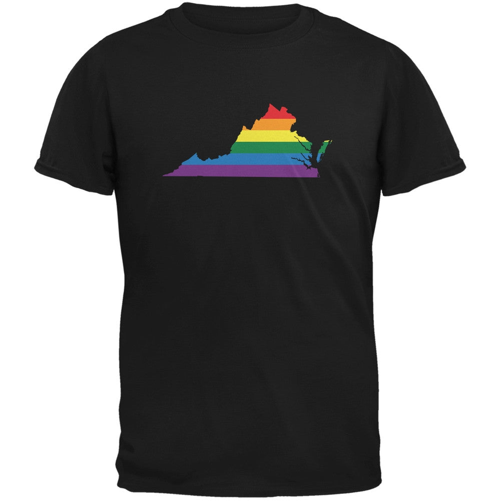 Virginia LGBT Gay Pride Rainbow Black Youth T-Shirt Youth T-Shirts Old Glory LG Black 