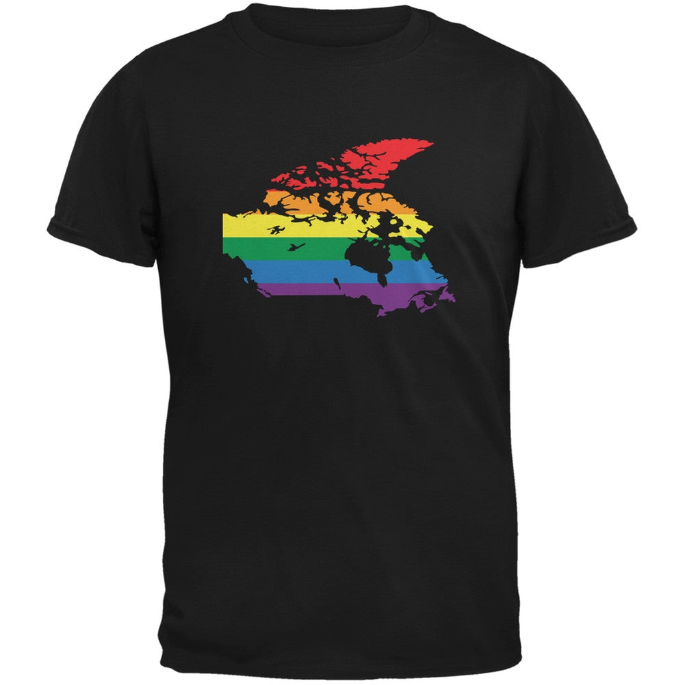 Canada LGBT Gay Pride Rainbow Black Adult T-Shirt Men's T-Shirts Old Glory 2XL Black 