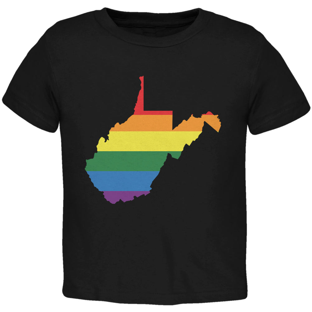 West Virginia LGBT Gay Pride Rainbow Black Toddler T-Shirt Toddler T-Shirts LGBT 2T Black 