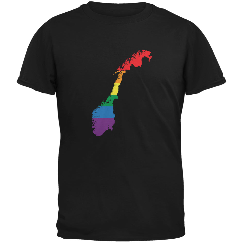 Norway LGBT Gay Pride Rainbow Black Adult T-Shirt Men's T-Shirts LGBT 2XL Black 