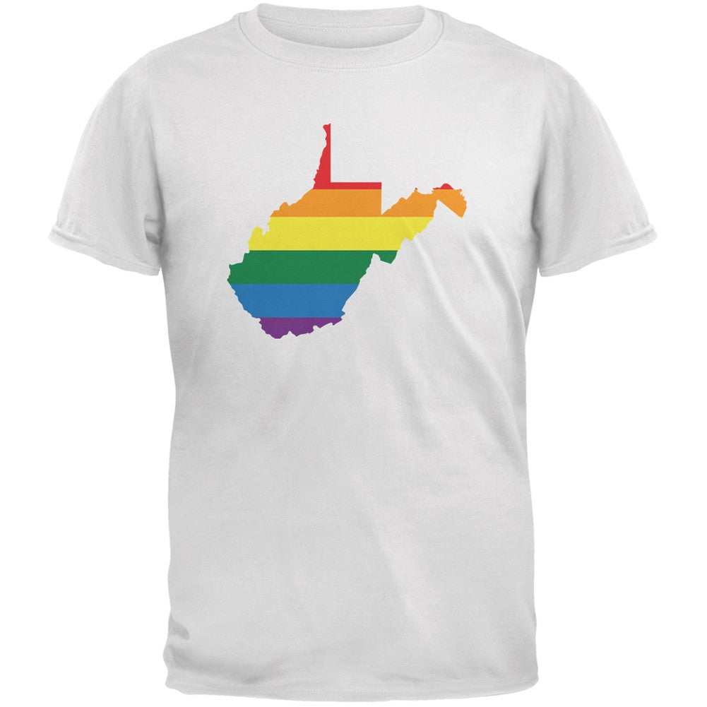 West Virginia LGBT Gay Pride Rainbow White Youth T-Shirt Youth T-Shirts Old Glory LG White 