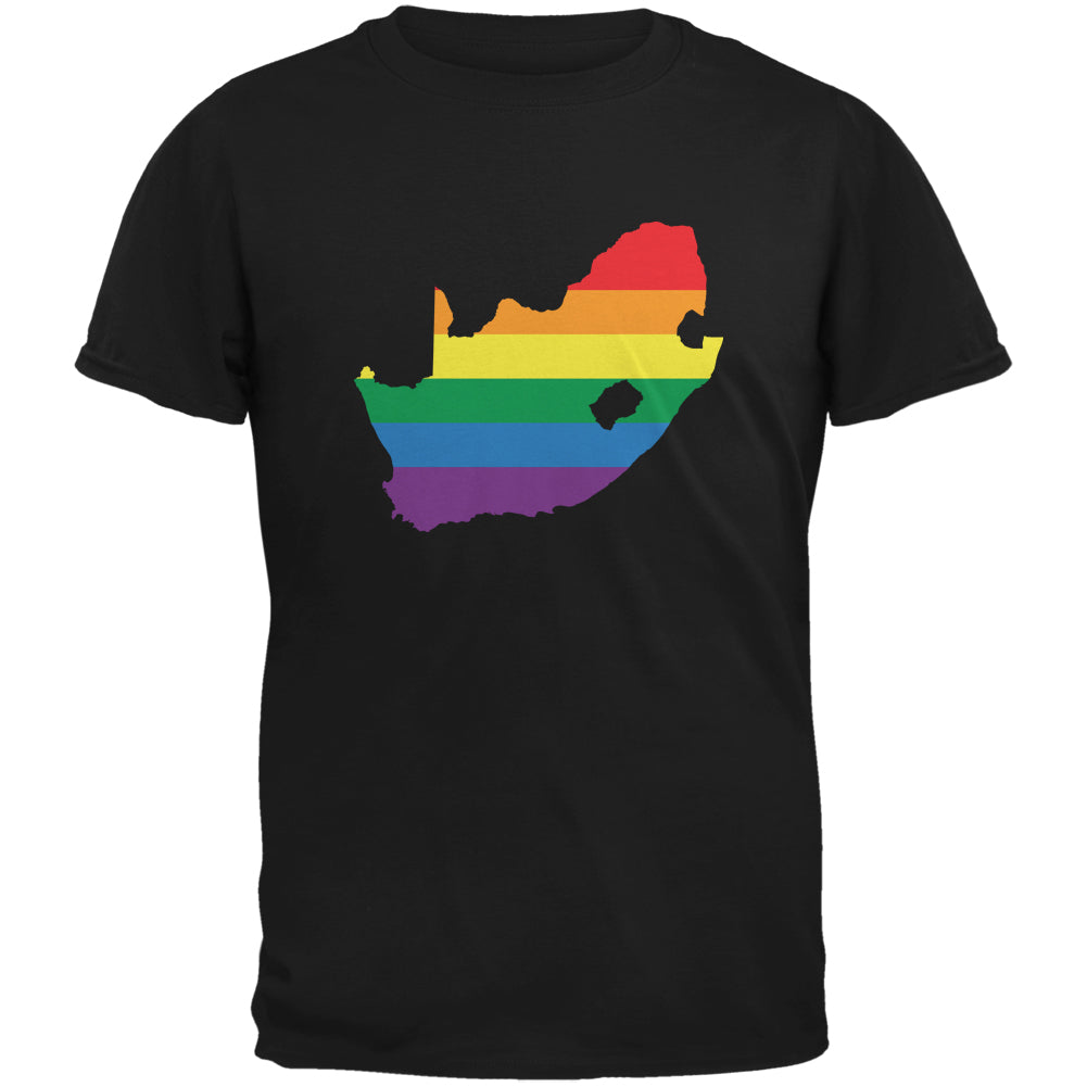 South Africa LGBT Gay Pride Rainbow Black Adult T-Shirt Men's T-Shirts LGBT 2XL Black 