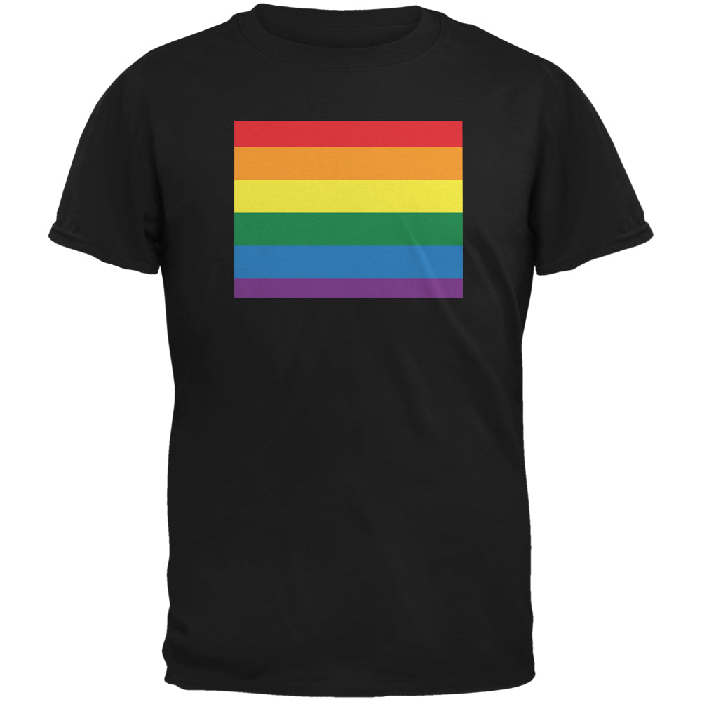 Wyoming LGBT Gay Pride Rainbow Black Adult T-Shirt Men's T-Shirts LGBT 2XL Black 