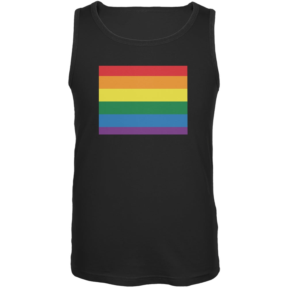 Wyoming LGBT Gay Pride Rainbow Black Adult Tank Top Men's Tank Tops Old Glory 2XL Black 