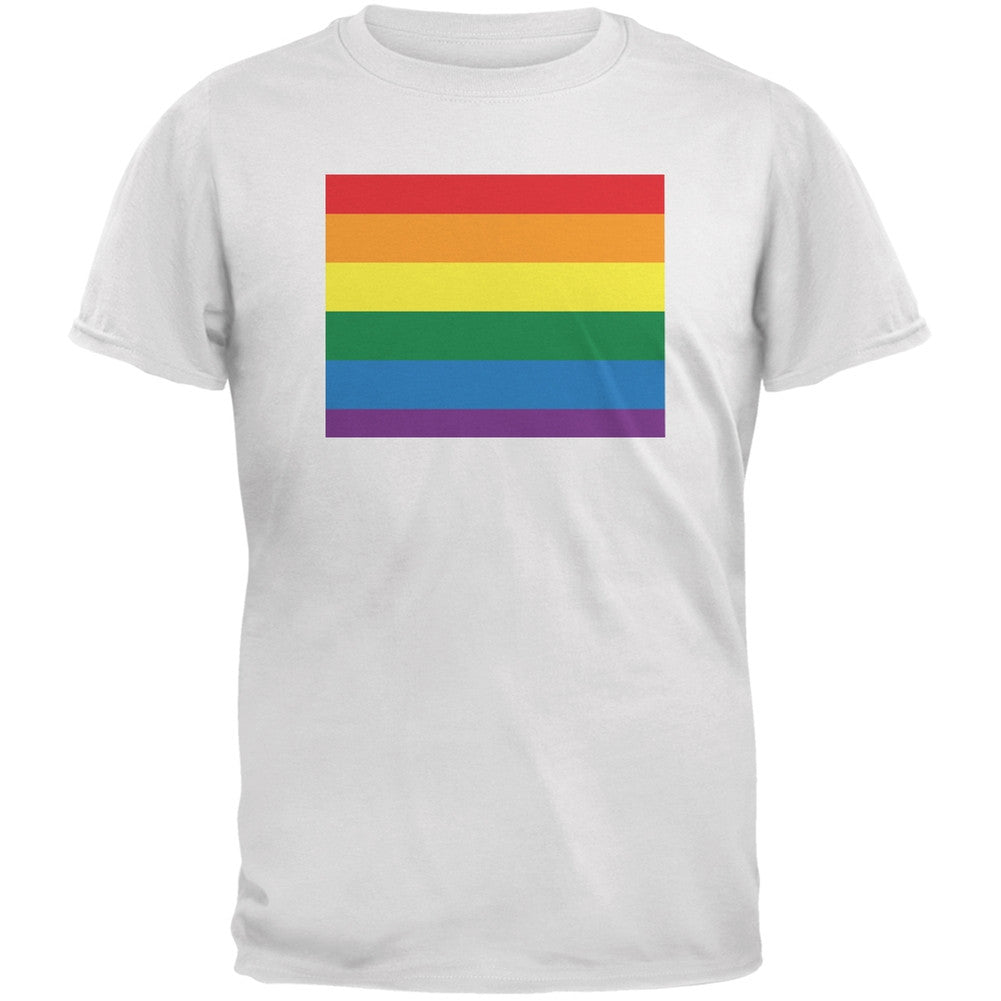 Wyoming LGBT Gay Pride Rainbow White Youth T-Shirt Youth T-Shirts Old Glory LG White 