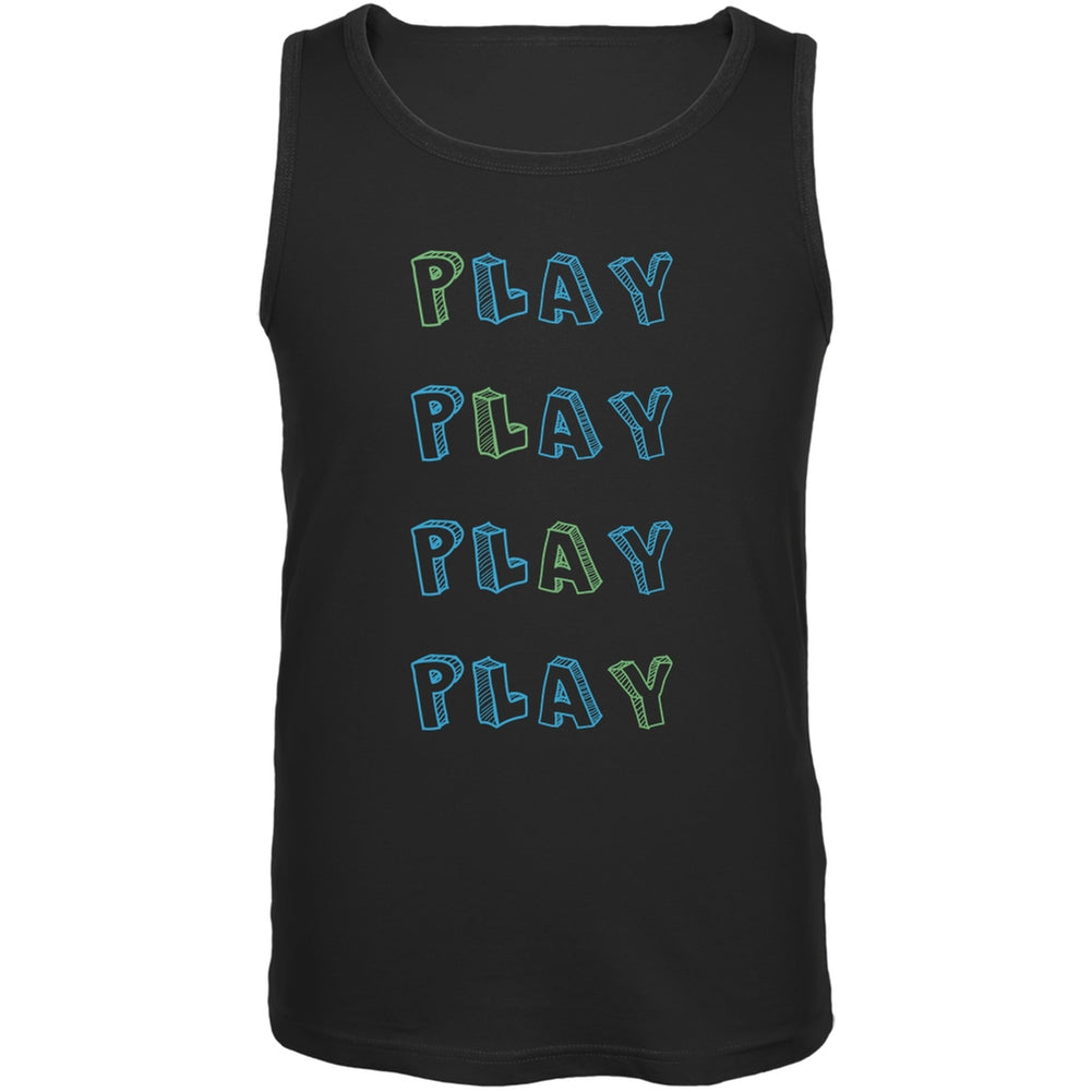 All About Play Black Adult Tank Top Men's Tank Tops Old Glory 2XL Black 