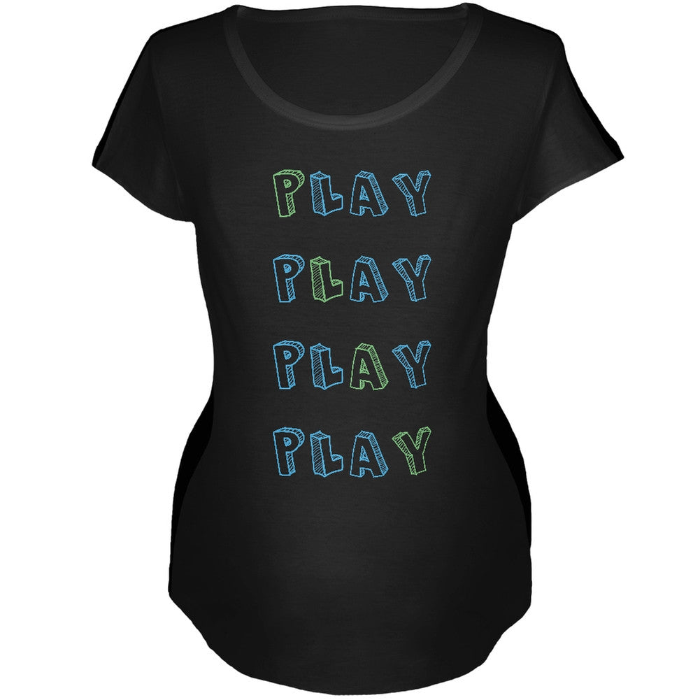 All About Play Black Soft Maternity T-Shirt Maternity T-Shirts Old Glory 2XL Black 