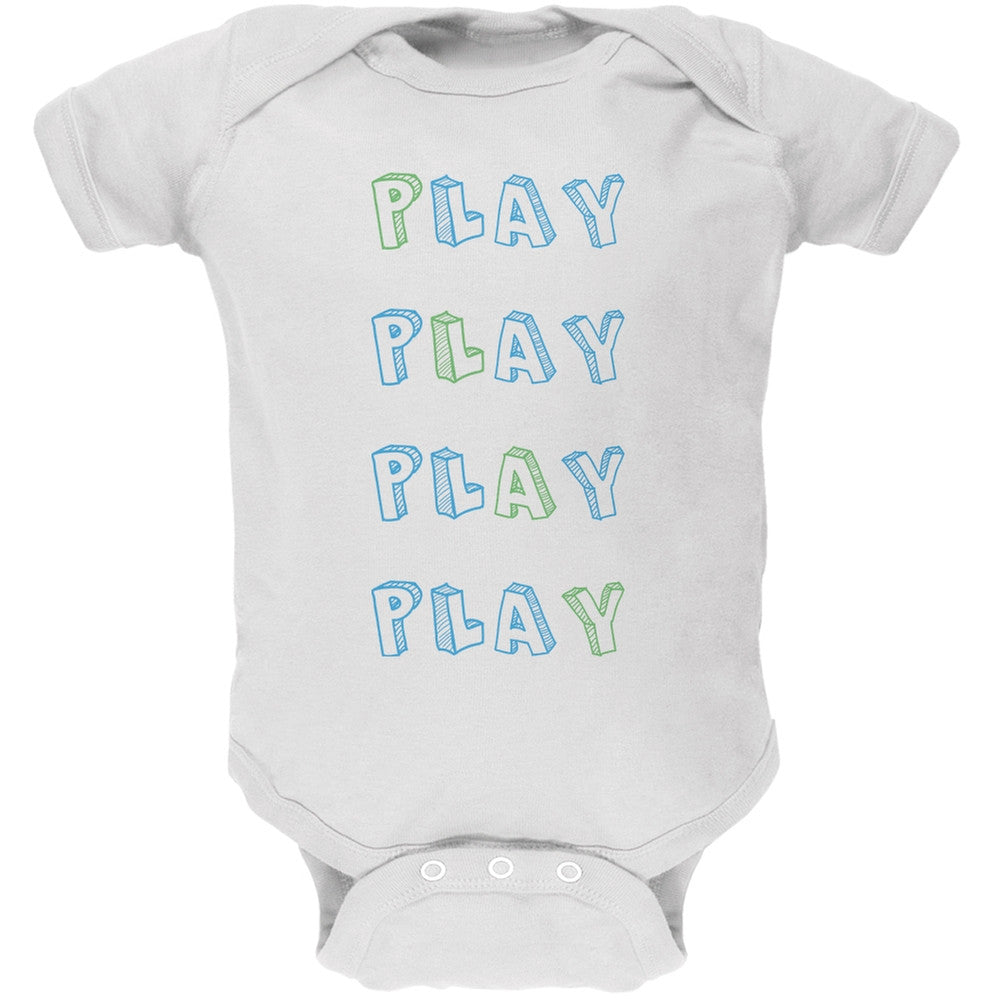 All About Play White Soft Baby One Piece Baby One Piece Old Glory 0-3M White 