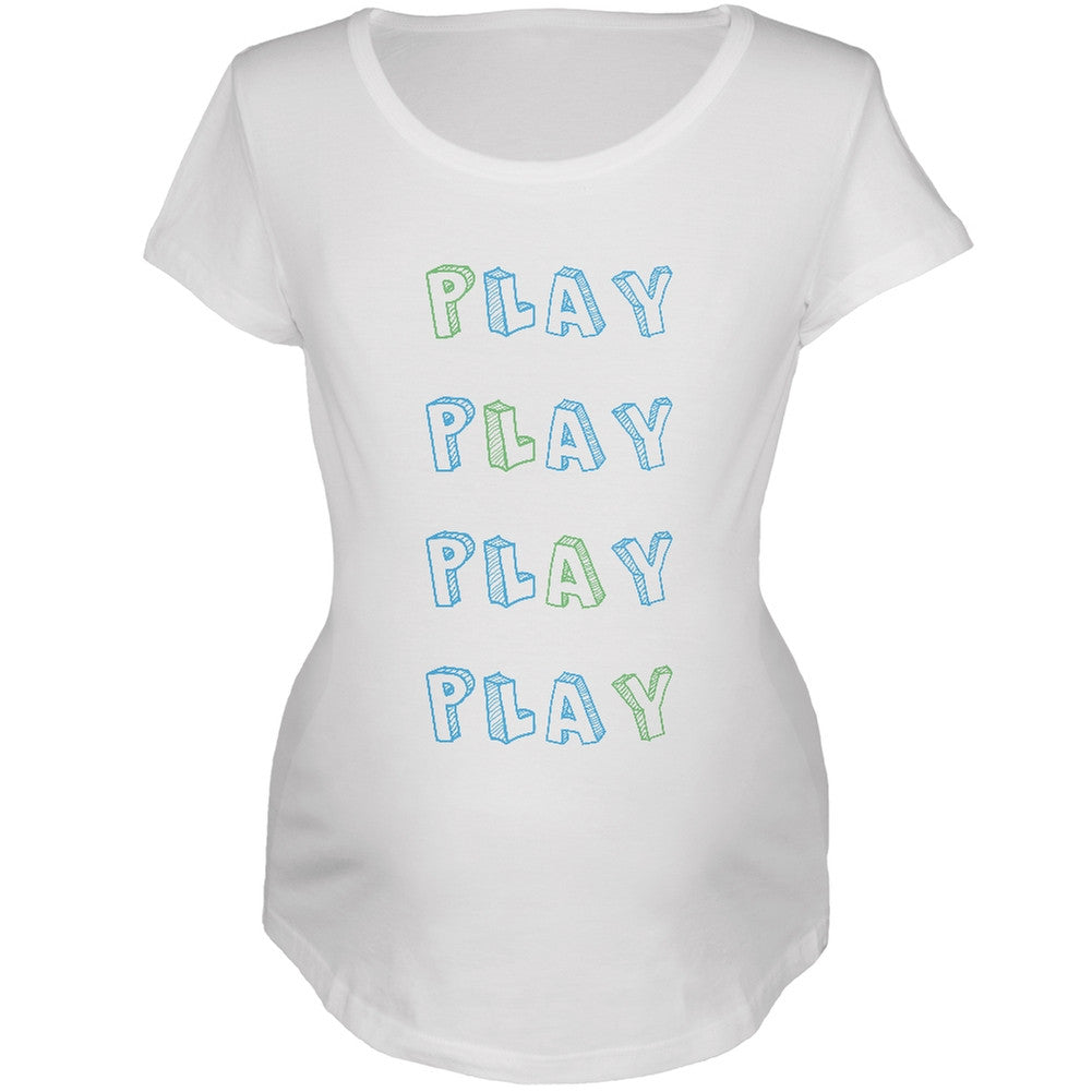 All About Play White Soft Maternity T-Shirt Maternity T-Shirts Old Glory 2XL White 