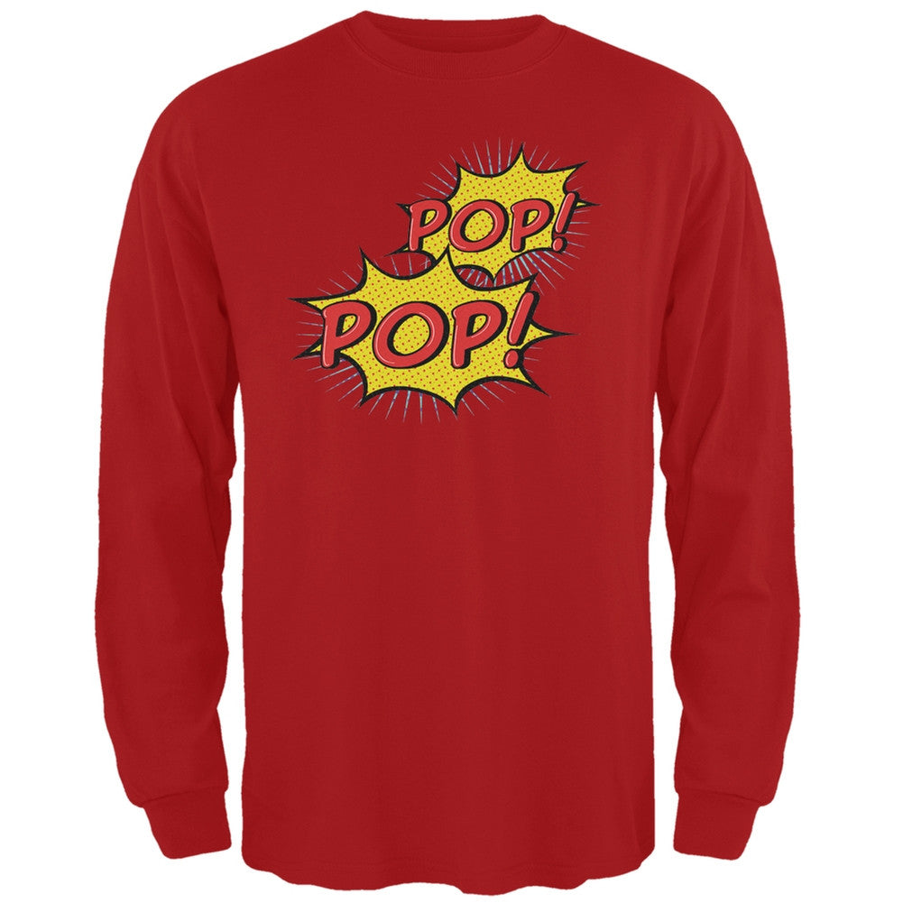 POP! POP! Red Adult Long Sleeve T-Shirt Men's Long Sleeves Old Glory 2XL Red 