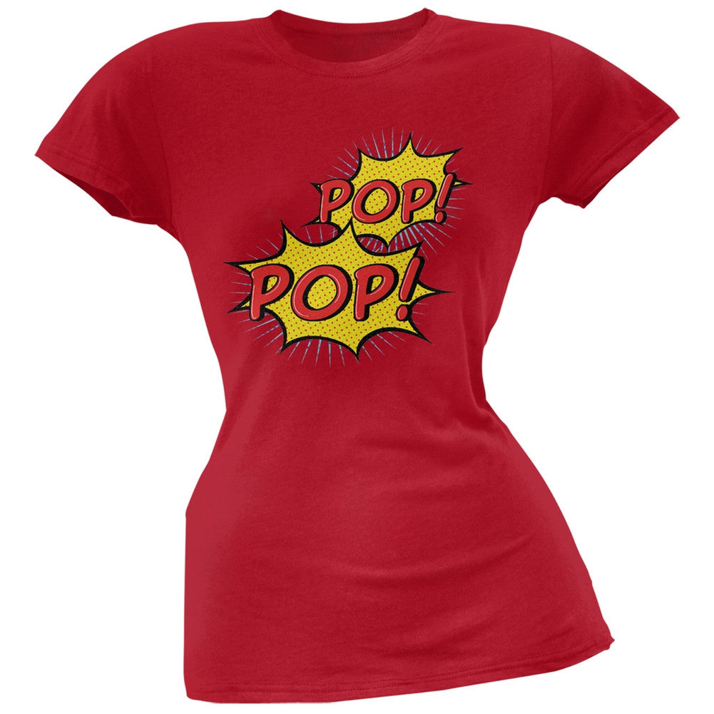 POP! POP! Red Soft Juniors T-Shirt Juniors T-Shirts Old Glory 2XL Red 