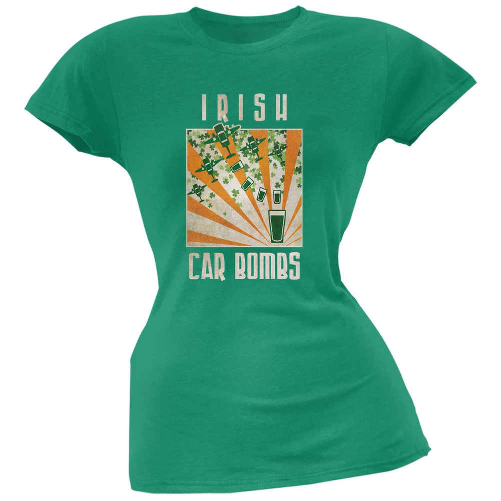 St. Patricks Day Irish Car Bombs Kelly Green Juniors Soft T-Shirt Juniors T-Shirts Old Glory 2XL Green 