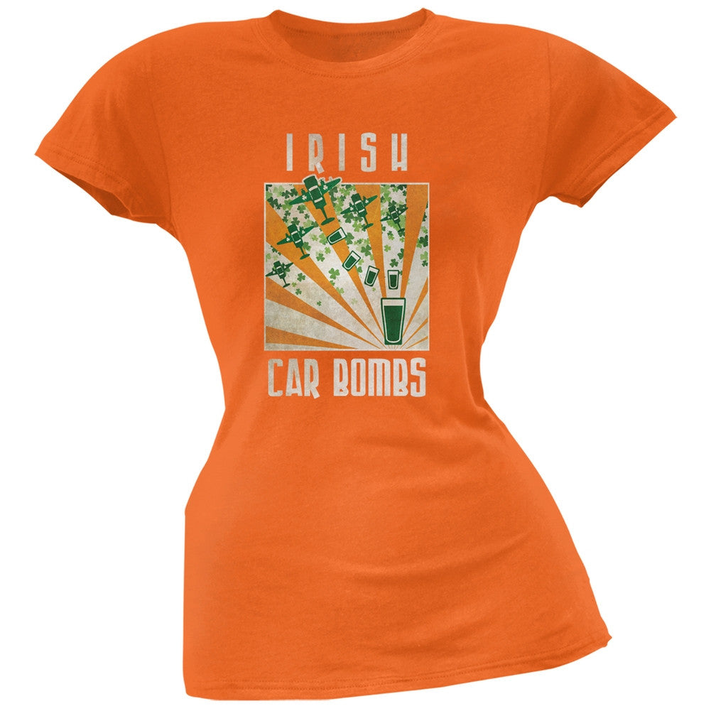 St. Patricks Day Irish Car Bombs Orange Juniors Soft T-Shirt Juniors T-Shirts Old Glory 2XL Orange 