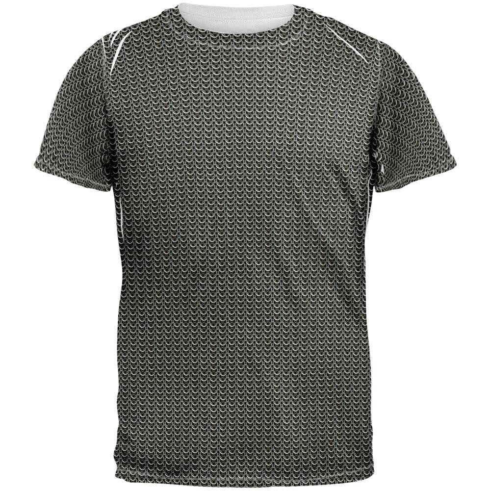 Chainmail Costume All Over Adult T-Shirt Men's T-Shirts Old Glory 2XL White 