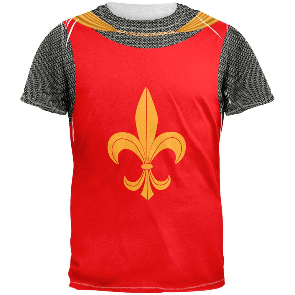 Knight Fleur-de-lis Costume All Over Adult T-Shirt Men's T-Shirts Old Glory 2XL White 