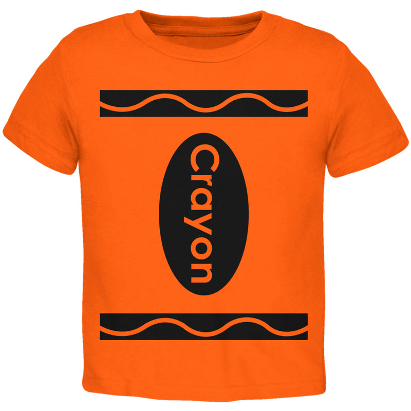 Halloween Crayon Costume Orange Toddler T-Shirt Toddler T-Shirts Old Glory 44322 Orange 