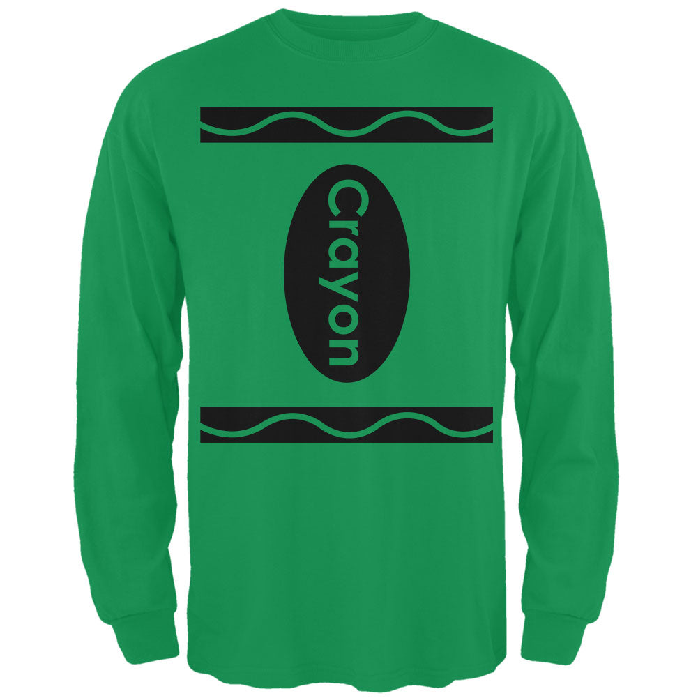 Halloween Crayon Costume Irish Green Adult Long Sleeve T-Shirt Men's Long Sleeves Old Glory 2XL Green 