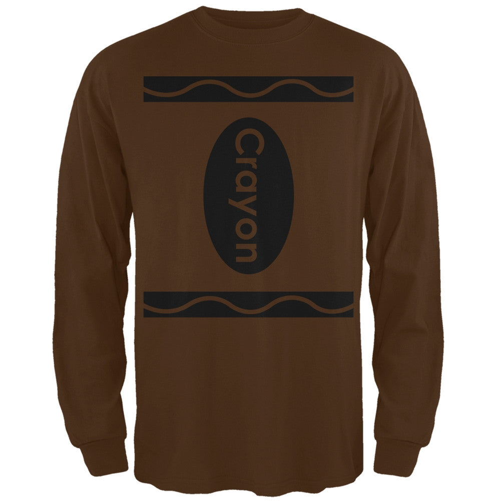 Halloween Crayon Costume Brown Adult Long Sleeve T-Shirt Men's Long Sleeves Old Glory 2XL Brown 