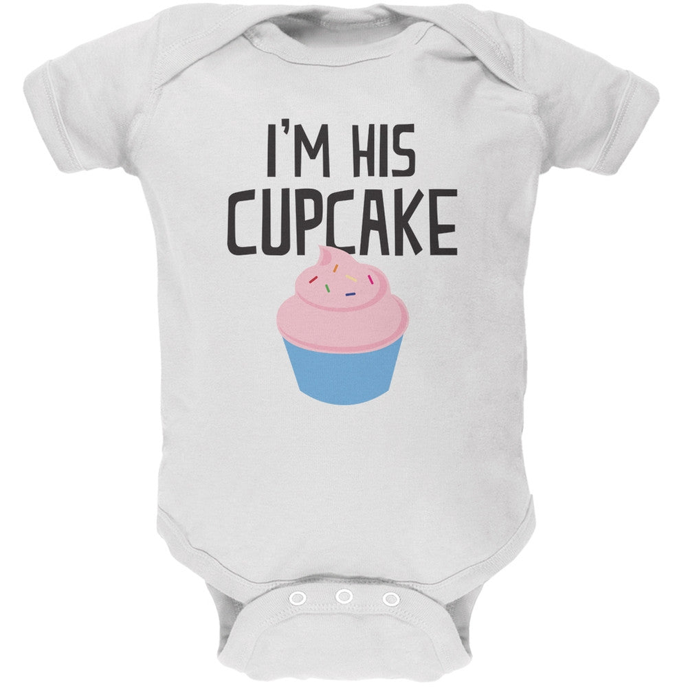 I'm His Cupcake White Soft Baby One Piece Baby One Piece Old Glory   