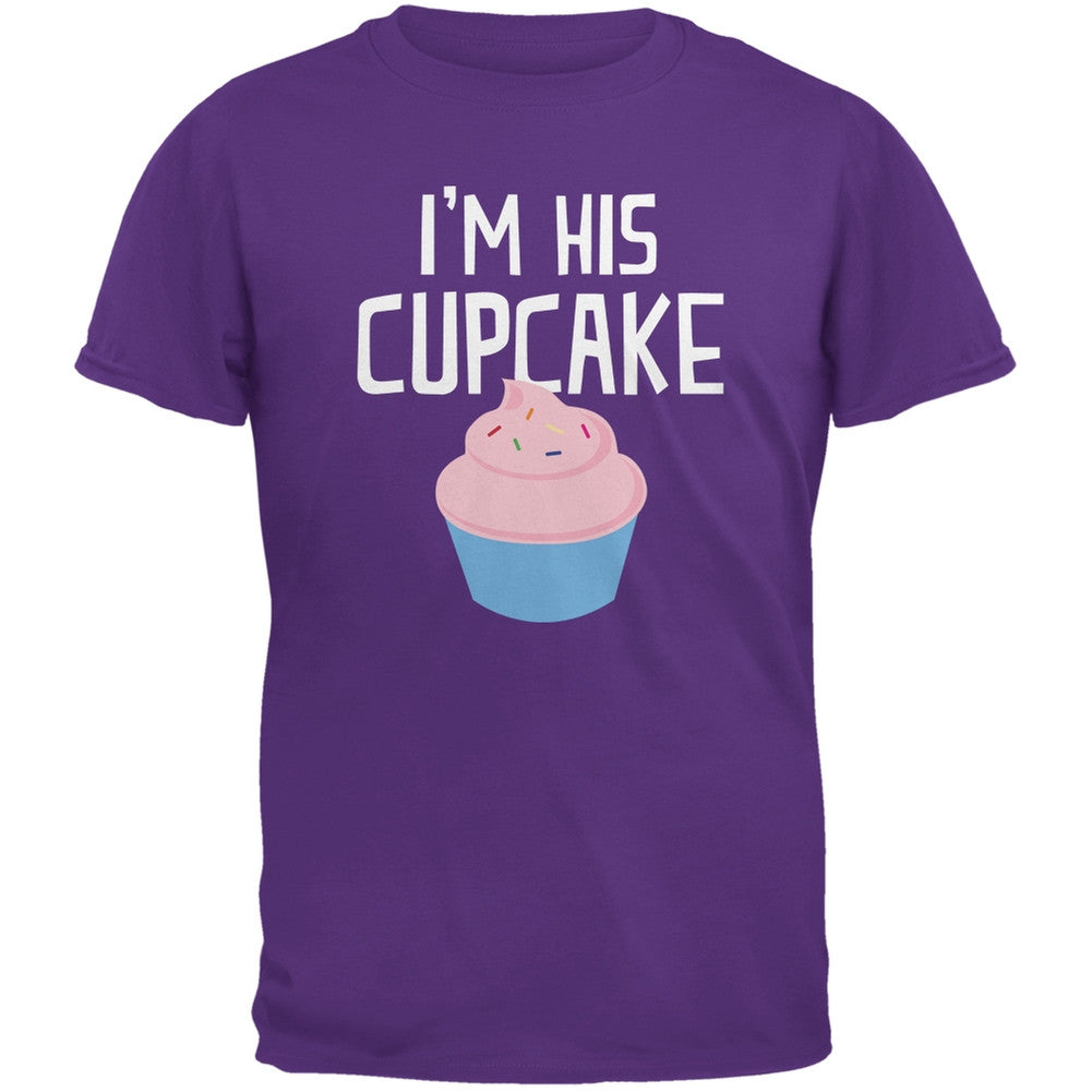 I'm His Cupcake Purple Adult T-Shirt Men's T-Shirts Old Glory 2XL Purple 