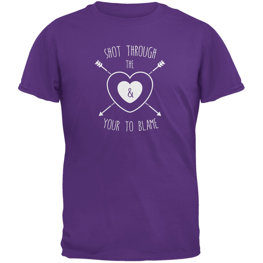 Shot Through The Heart Purple Youth T-Shirt Youth T-Shirts Old Glory LG Purple 