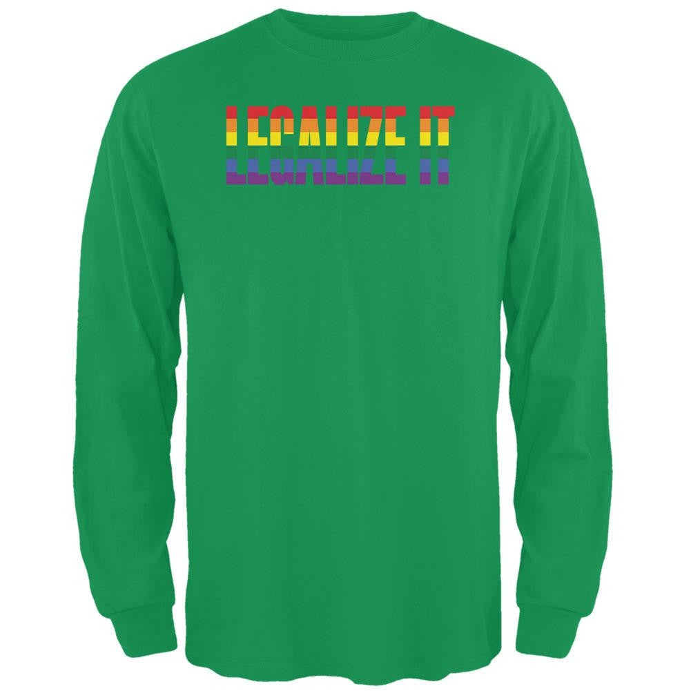 Legalize It Gay Rights Pride Irish Green Adult Long Sleeve T-Shirt Men's Long Sleeves Old Glory 2XL Green 