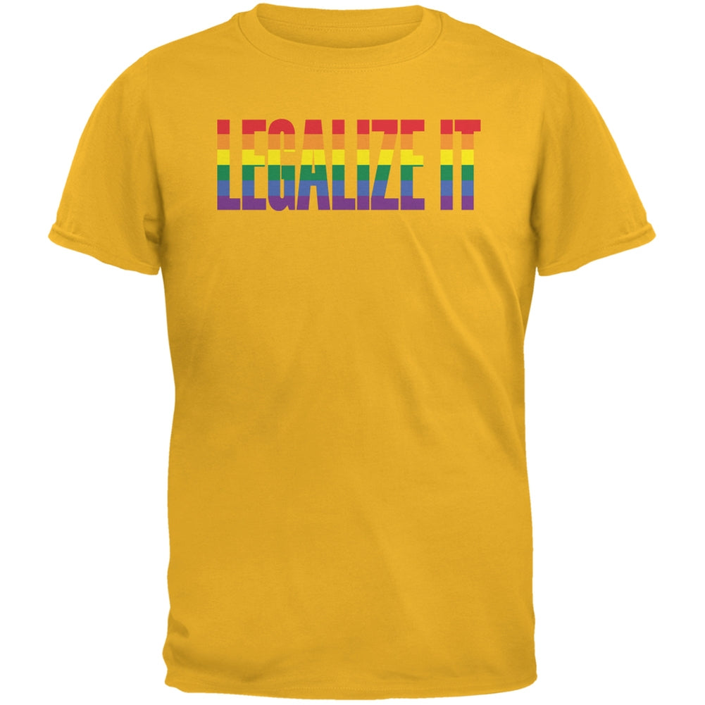 Legalize It Gay Rights Pride Gold Adult T-Shirt Men's T-Shirts Old Glory 2XL Yellow 