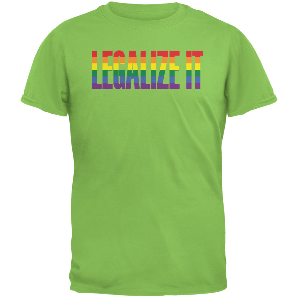 Legalize It Gay Rights Pride Lime Green Adult T-Shirt Men's T-Shirts LGBT 2XL Green 