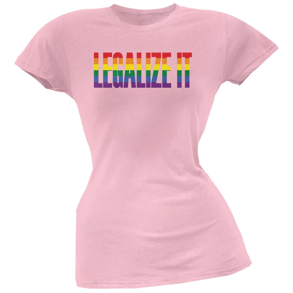 Legalize It Gay Rights Pride Pink Juniors Soft T-Shirt Juniors T-Shirts Old Glory 2XL Pink 