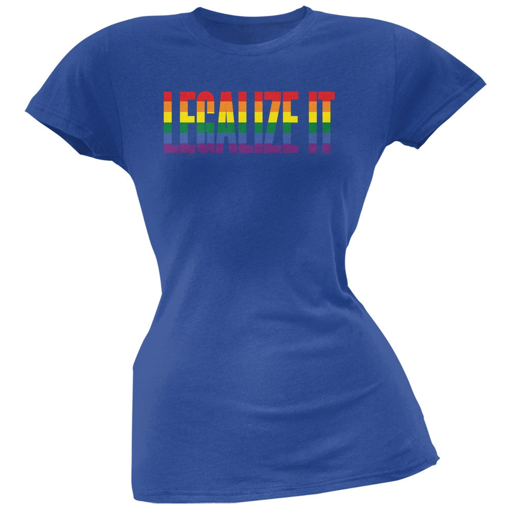 Legalize It Gay Rights Pride Royal Juniors Soft T-Shirt Juniors T-Shirts Old Glory 2XL Blue 