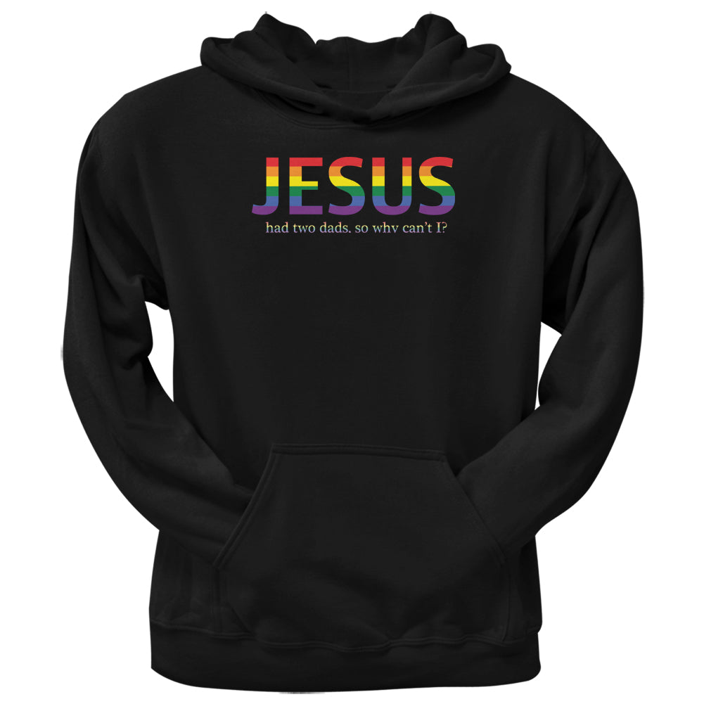 Two Dads Jesus Gay Funny Black Adult Hoodie Men's Hoodies LGBT 2XL Black 